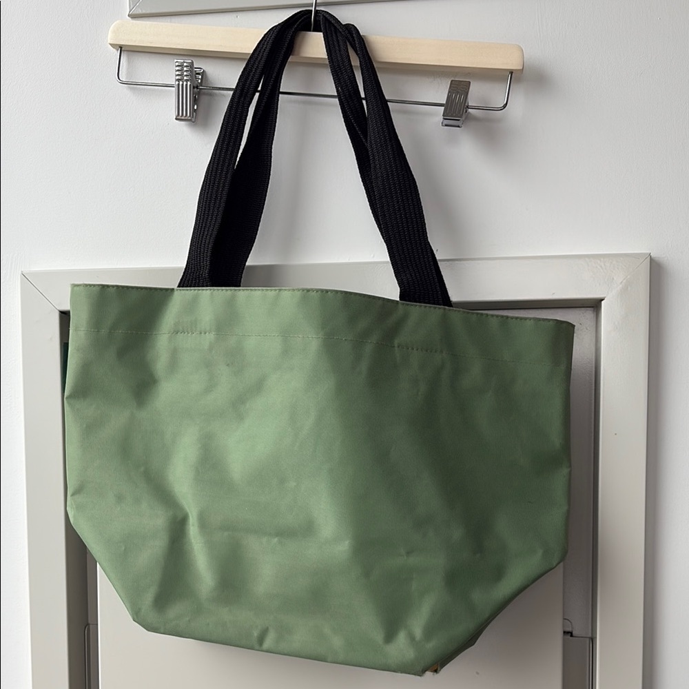 Harve Chapelier Green Tote Bag with Black Handles